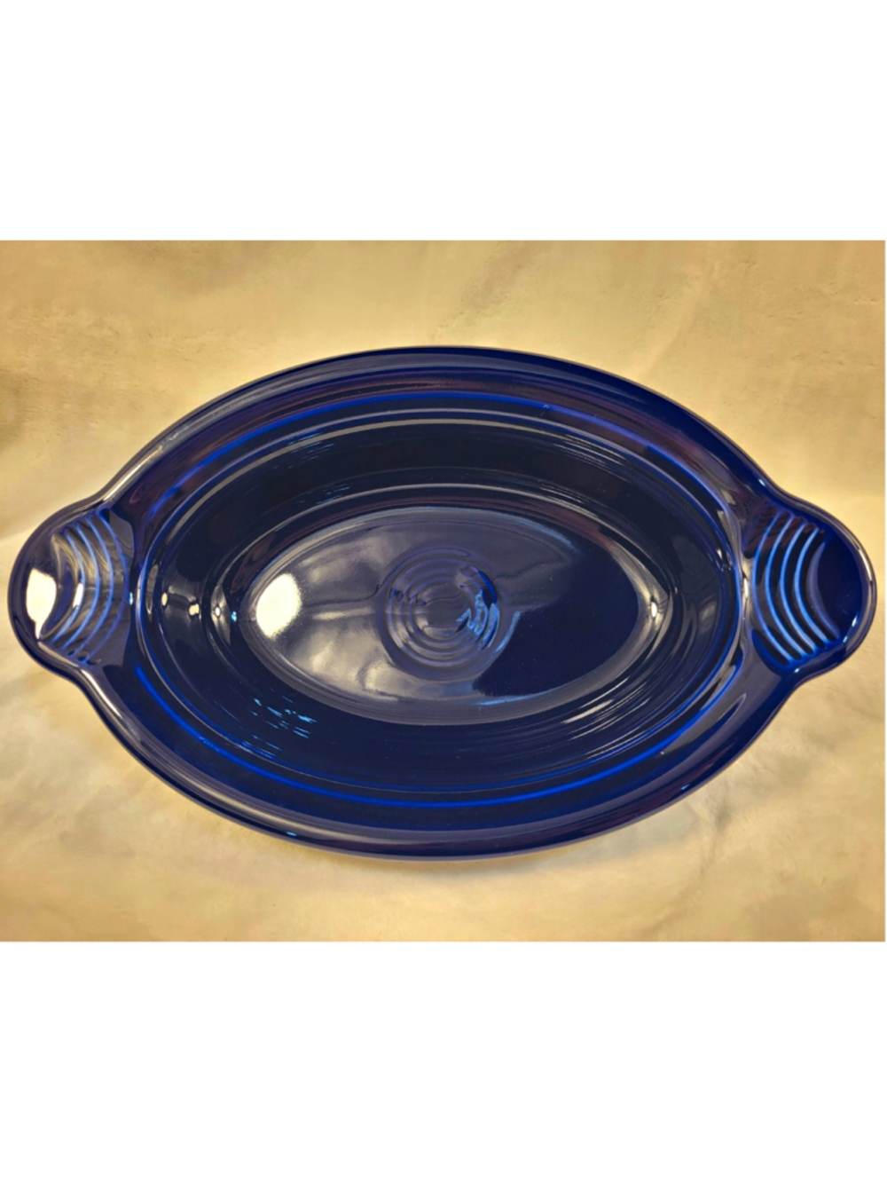 Fiesta Ware Cobalt Large Tab Oval Baker VHTF 1qt 24oz NOS retired-color HLC